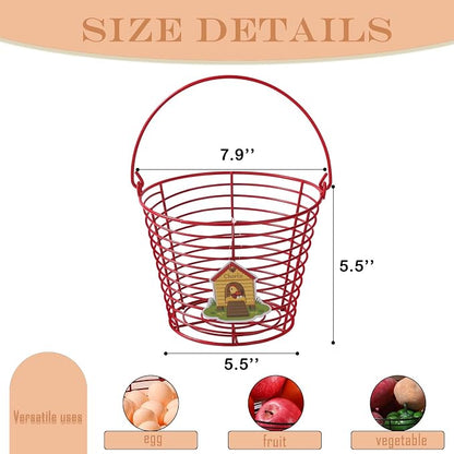 Colorful Metal Mesh Wire Egg Collecting Basket - Image 2