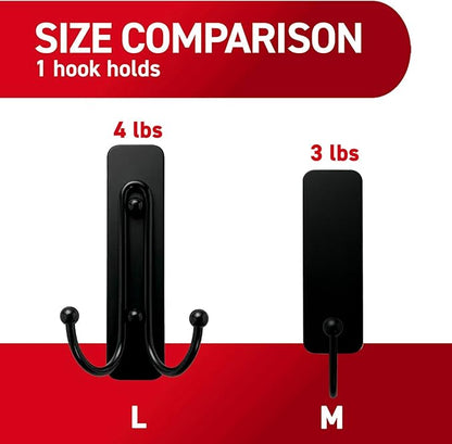 Command Medium Matte Black Wall Hook, 2 Coat Hooks and 4 Strips, Damage-Free - Image 5