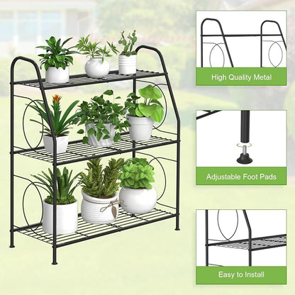 VyGrow Plant Stand, 3 Tier Plant Shelf - Image 4