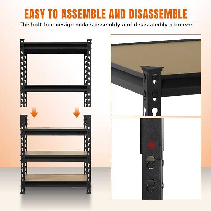 Big RED Storage Shelving Unit, 5-Tier Adjustable Storage Shelves, Heavy Duty - Image 10