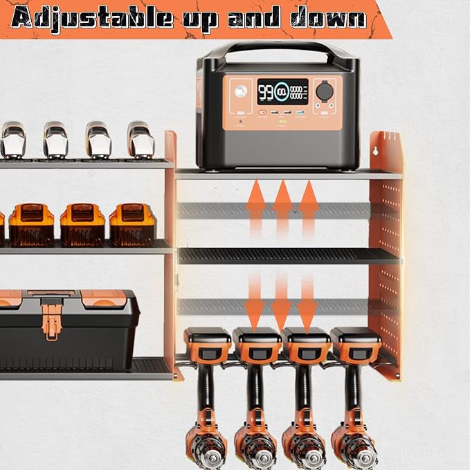Power Tool Organizer with Charging Station Wall Mount, 3 Layer Expanded Heavy - Image 6