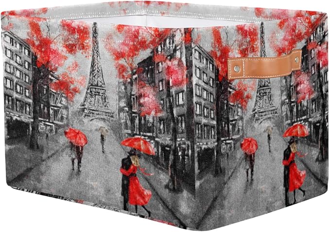 Pardick Eiffel Tower Storage Basket Bins Paris France Flower Toys Books Clothes - Image 2
