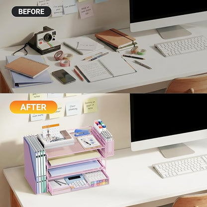 OPNICE Desk Organizer, 4-Tier Desktop File Organizer - Image 2