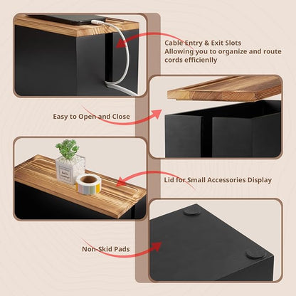 Large Wood Cable Management Box - Image 5