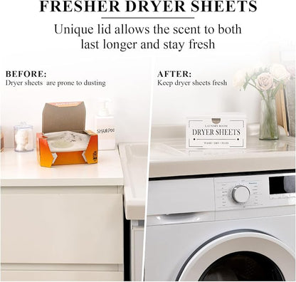HouseJoy Dryer Sheet Holder-White Dryer Sheet Container - Image 3