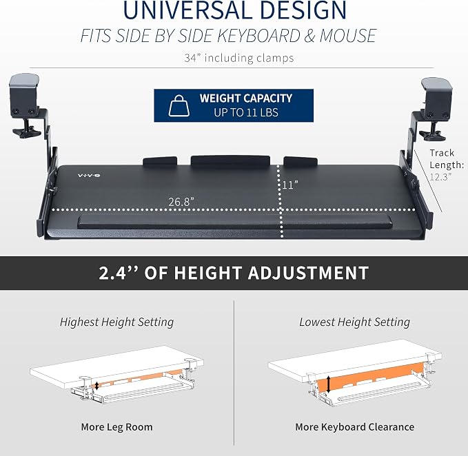 VIVO Premium Large Keyboard Tray - Image 4
