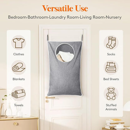 Lifewit 2 Pack Over Door Laundry Hamper, Large Collapsible Hanging Laundry - Image 5