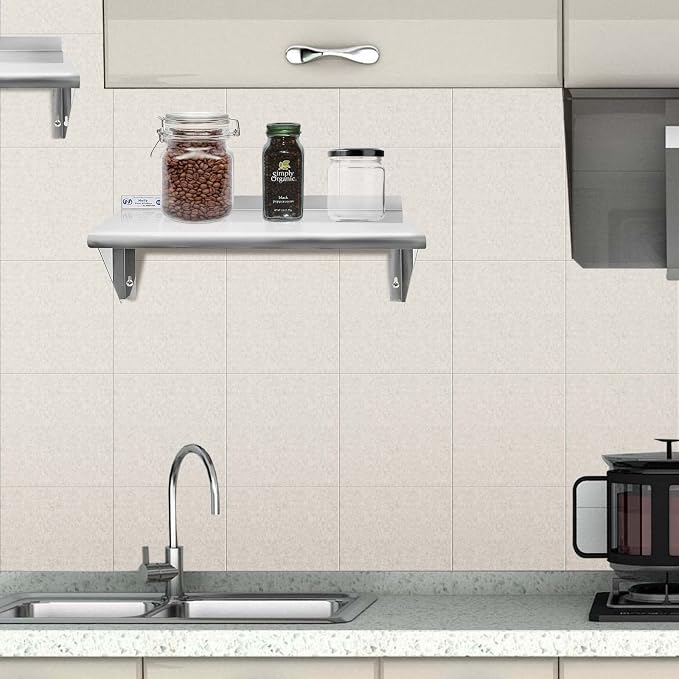 Hally Stainless Steel Shelf 12 x 24 Inches 230 lb, NSF Commercial Wall Mount - Image 5