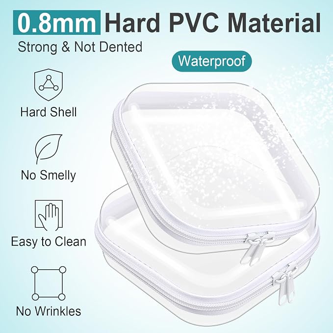 Hoolerry 4 Pcs Hard Clear Zipper Case Makeup Bags Plastic Pencil Pouch - Image 4
