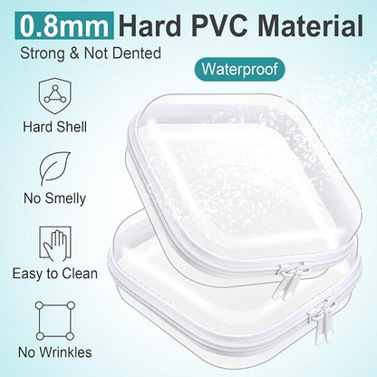 Hoolerry 4 Pcs Hard Clear Zipper Case Makeup Bags Plastic Pencil Pouch - Image 4