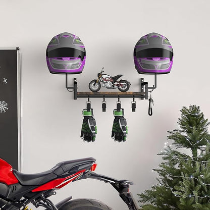 OYEAL Motorcycle Helmet Holder Wall Mount, Rustic Helmet Display Rack - Image 7