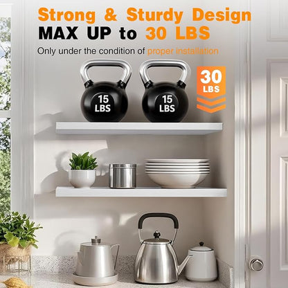 BAYKA Floating Shelves, 47.2 inches Long Heavy Duty Wall Mounted Rustic Wood - Image 5