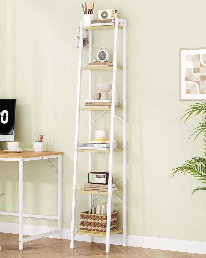 Hzuaneri Ladder Shelf, Freestanding Corner Storage Shelf | Bookcase - Image 3