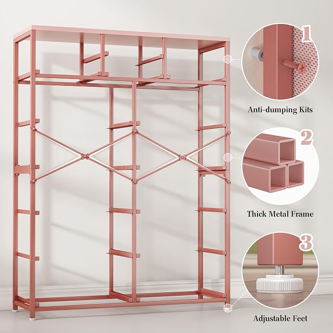 EnHomee 52.2" H Pink Dresser for Bedroom, Vertical Storage Tower, Anti-Tip | - Image 6
