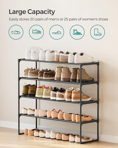 SONGMICS Shoe Rack, 4-Tier Shoe Organizer, Metal Storage Shelf, Upright or - Image 6