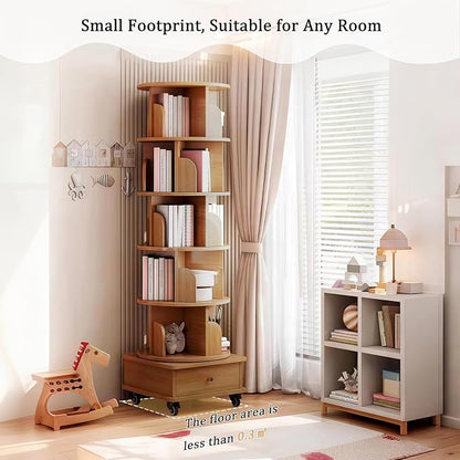 Rotating Bookshelf 5 Tier Bookcase - Image 6