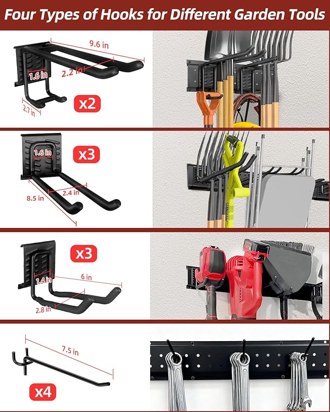 64-Inch Garage Storage Tool Organizer Wall Mount, Heavy Duty Garage - Image 2