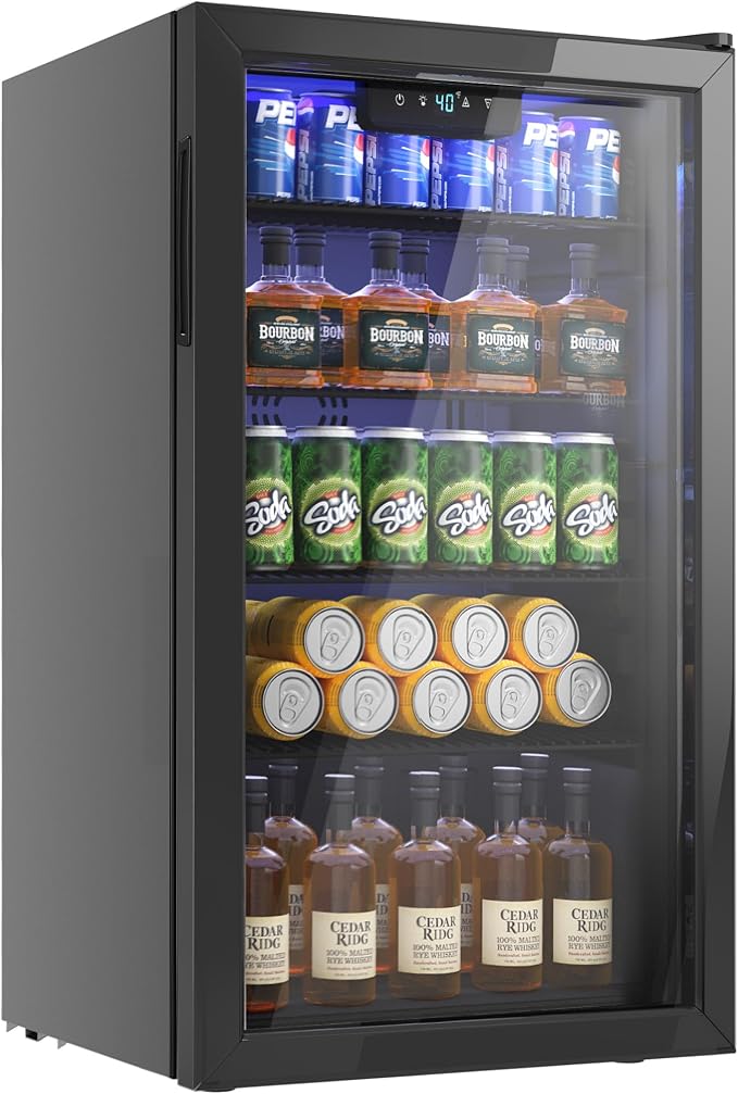 Beverage Refrigerator and Cooler, 126 Can Mini fridge by ICYGLEE