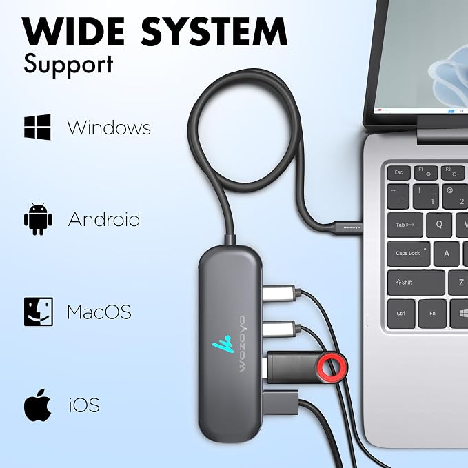 Type C To 2 Port Type C & 2 Port Wozoyo USB 3.2 Hub, Data Transfer Upto 5Gbps - Image 7