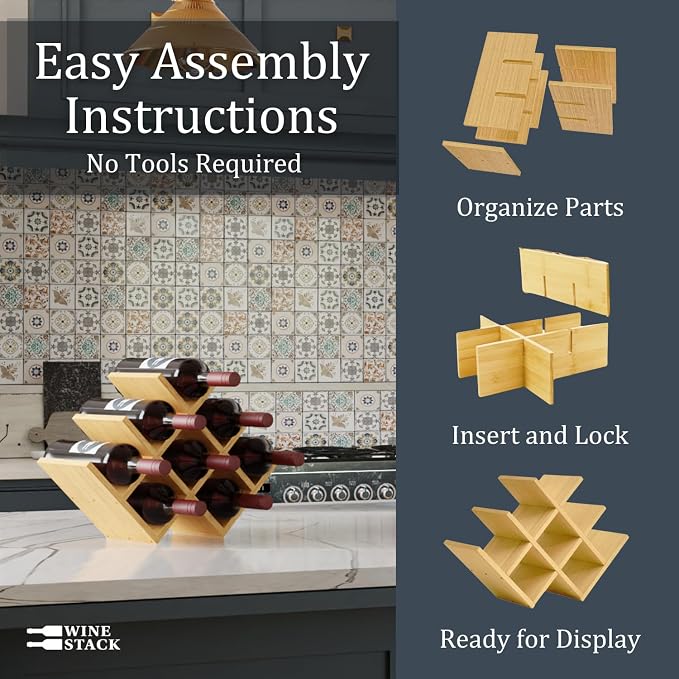 8 Bottle Bamboo Small Wine Rack - Image 4