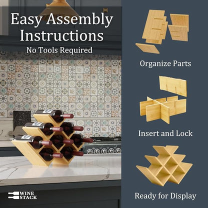 8 Bottle Bamboo Small Wine Rack - Image 4