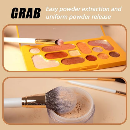 OMANIAC Makeup Brush Set Professional, 12 Pearlescent Wood Handle Makeup Brushes - Image 7