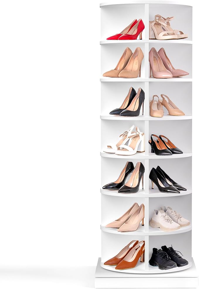 EconoHome 360° Rotating Shoe Rack 7-Tiers Organizer Spinning Rack, Rotating by EconoHome