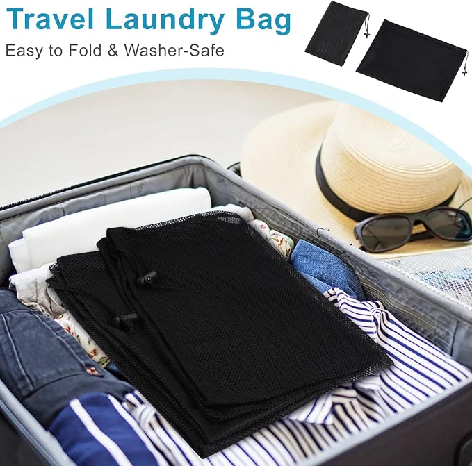 3 Pack Mesh Laundry Bags, 2 Large & 1 Small Breathable Mesh Laundry Bag - Image 6