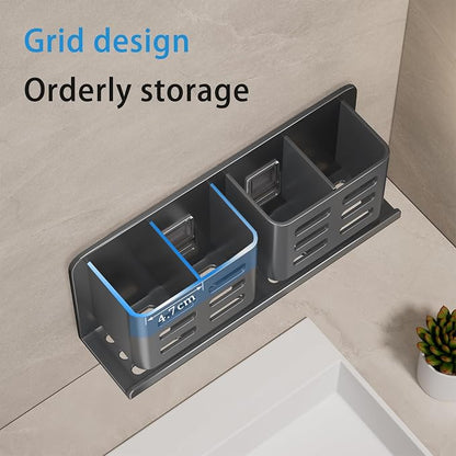 Aluminum Toothbrush Holder Self-Adhesive Hanging Bracket Shower Toothbrush - Image 4