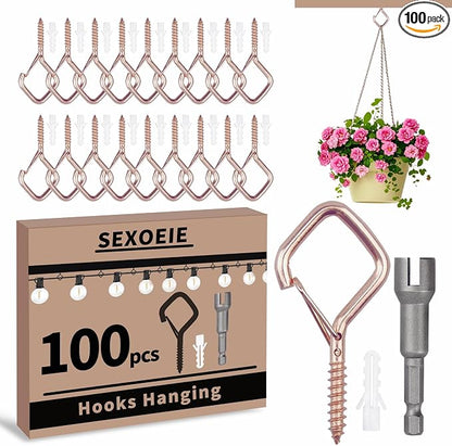 100 PCS Rose Gold Eye Screw Hooks by Unknown