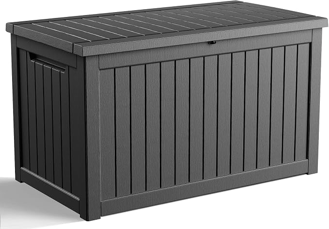 280 Gallon Outdoor Deck Box, Storage Lockable Waterproof Patio Furniture by MAIUSCOLI