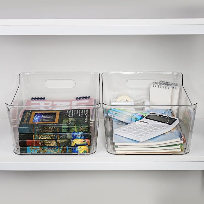 Tiawudi 2 Pack Plastic Storage Bins, Extra Large Pantry Organizer, 13.5" x 10" - Image 8