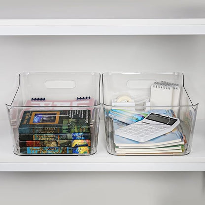 Tiawudi 2 Pack Plastic Storage Bins, Extra Large Pantry Organizer, 13.5" x 10" - Image 8