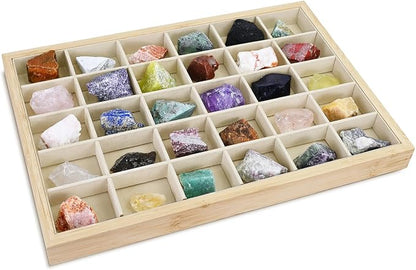 MOOCA 2 Pcs Set Bamboo Jewelry Display Tray Organizer - Image 2