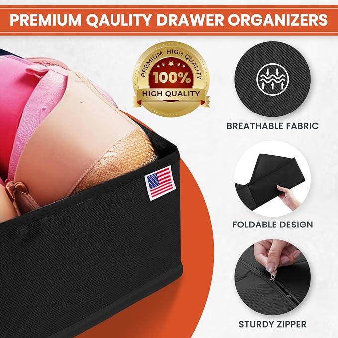 RFAQK 18 Pack Drawer Organizer Clothes-3 Sizes Baby Dresser Organizer - Image 4