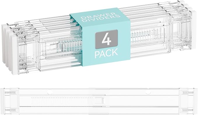 Yieach 4 Pack 3.2 Inch Shallow Acrylic Drawer Dividers by Yieach