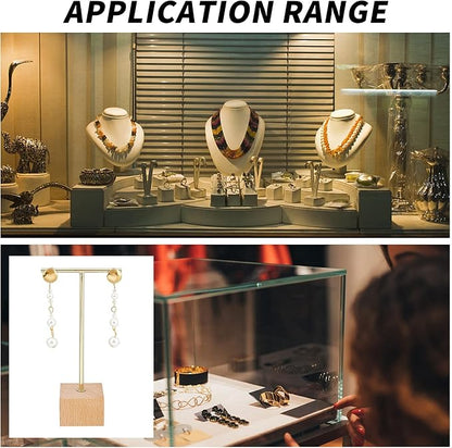 FINGERINSPIRE 3 Pcs Gold Metal T Bar Earring Display Stand 6.3/5.5/4.5 Inch - Image 6