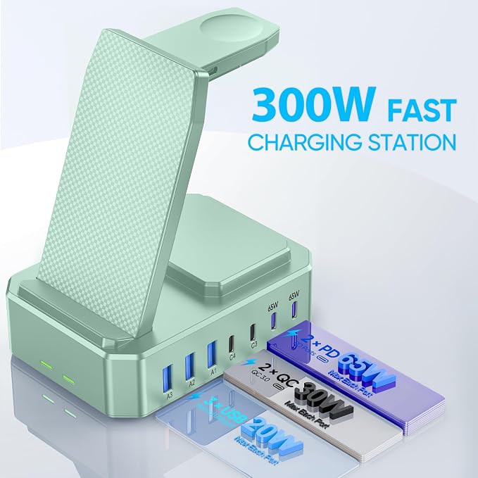 300W Charging Station for Multiple Devices Apple, Zutspzss 10 in 1 Wireless - Image 4