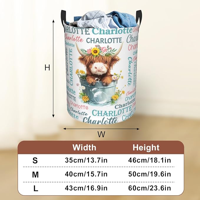 Custom Name Laundry Hamper, Personalized Laundry Baskets - Image 3