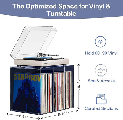Bikoney Vinyl Record Storage, Stackable Cube Acrylic Vinyl Record Holder - Image 5
