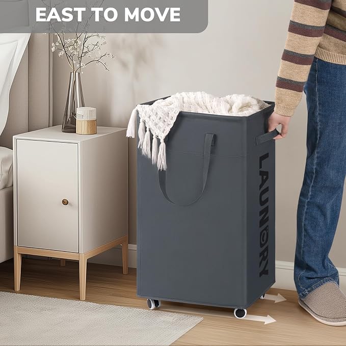 Goodpick Laundry Basket with Wheels, Laundry Hamper with Removable Wash Bag - Image 5