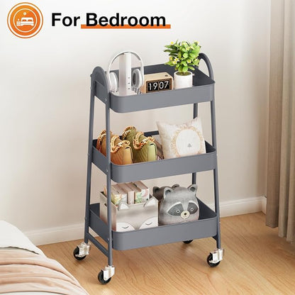 NEWBULIG 3-Tier Metal Rolling Cart - Image 7