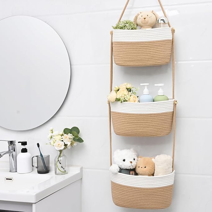 Hanging Basket, 3-Tier Woven Wall Basket - Image 8