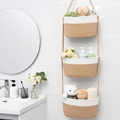 Hanging Basket, 3-Tier Woven Wall Basket - Image 8