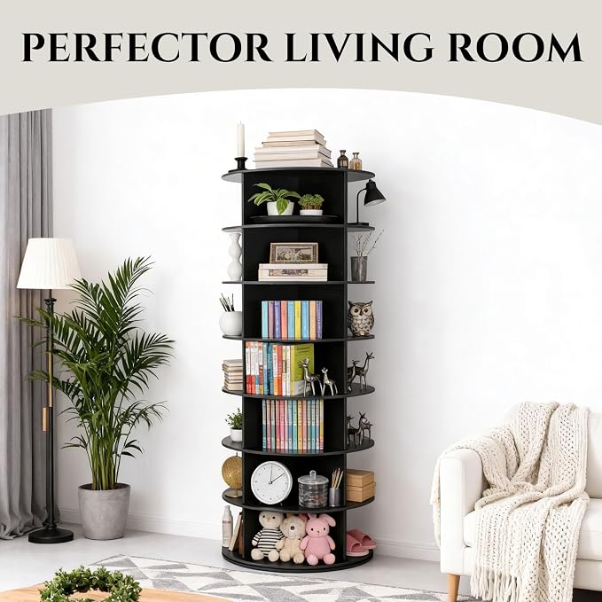 7-Tier Rotating Shoe Rack Tower, 360° Spinning Shoe Storage Organizer, Lazy - Image 6