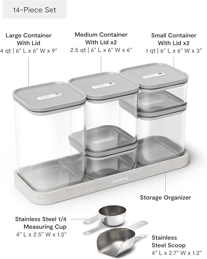 Caraway 14-Piece Glass Airtight Food Storage Containers - Image 3