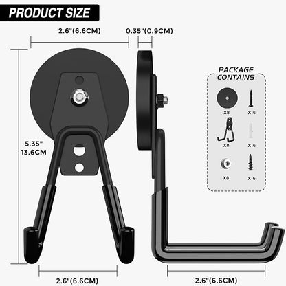 8 Pack Heavy Duty Storage Magnetic Utility Hooks Large Garage Strong Extra - Image 3