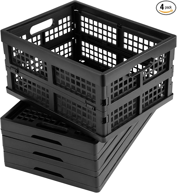 Eslite 16L Plastic Collapsible Storage Crates, Folding Crates Storage by Eslite