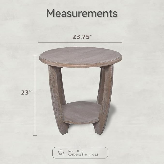 COZAYH Rustic Farmhouse End Table - Image 3
