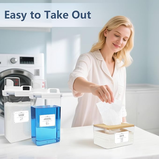 2+1 Pack Laundry Detergent Dispenser and Dryer Sheet Holder Set, 78 oz Laundry - Image 6